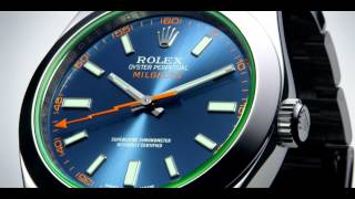 Baselworld 2014 Introducing the Rolex Milgauss with Electric Blue Dial and Green Sapphire Crystal [upl. by Elaine]