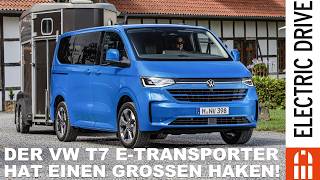 2024 VW T7 eCaravelle Elektro 9Sitzer mit 210 kW und einem großen Haken  Electric Drive News [upl. by Bbor]