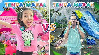 TENDA MAHAL LEIKA VS TENDA MURAH TOMPEL 😍 24 JAM LEIKA DI DALAM TENDA [upl. by Ydnyc]