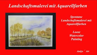 Watercolor painting tutorial  Loose Watercolor painting  Landschaftsmalerei mit Aquarellfarben [upl. by Itnaihc]