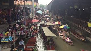 Damnoen Saduak Floating Market  Bangkok Thailand  Travel Stock Footage [upl. by Pubilis40]