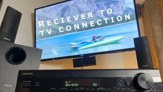 How to Connect TV to Receiver  With and Without HDMI and RCA  Onkyo Receiver Install [upl. by Jacie893]