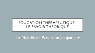 Education thérapeutique MPI  Savoir théorique [upl. by Broek]