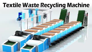 Complete textile fiber recycling line cutting opening and cleaning old cloth Waste fabric carding [upl. by Miner74]