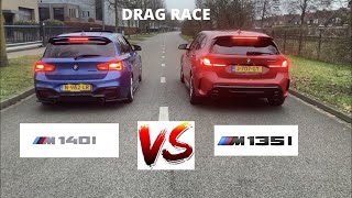 DRAG RACE BMW m140i stage 2 450 hp vs BMW m135i 306 hp [upl. by Amikay]