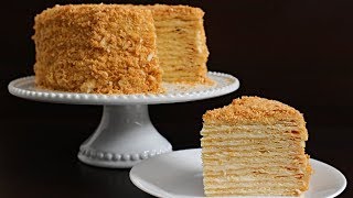 Napoleon Cake Recipe  Russian Torte Napoleon [upl. by Ttreve481]