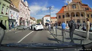 Dashcam Moments  Pedestrian Fall Causes Car Crash [upl. by Burrill539]