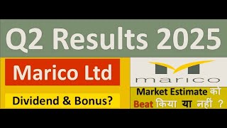 MARICO Q2 results 2025  MARICO results  MARICO Share News  MARICO Share latest news [upl. by Ariaes]