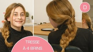 Tresse 4 brins  Tuto coiffure [upl. by Aicekal]