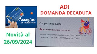 ASSEGNO DI INCLUSIONE DECADUTA Il nucleo familiare non soddisfa i requisiti Aggiornamenti 260924 [upl. by Myrtle]