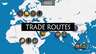 History of the Major Trade Routes  Summary on a Map [upl. by Auqinet827]