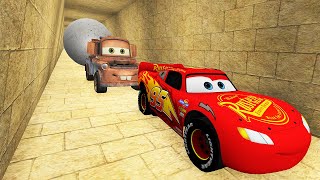 LIGHTNING MCQUEEN AND TOW MATER VS ANCIENT TREASURE HUNTS STORY [upl. by Nylissej]