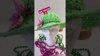 crochetflowers crochetideas майстерклас tutorial ctochethat howcrochethat flowerforhat [upl. by Ahsieki]