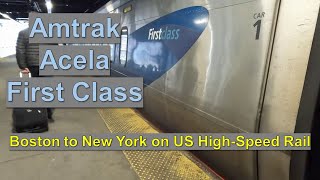 Amtrak Acela in First Class  Boston to New York on Americas High Speed Train [upl. by Nylessej754]