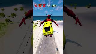 Cars versus Deadpool 🚗🦸‍  BeamNGdrive shorts [upl. by Ymrots]