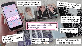 Answering your questions while sleeving my photocards ♡ [upl. by Ahsiadal]