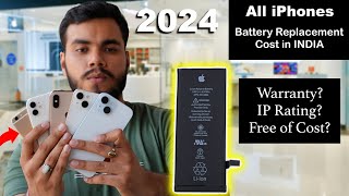 iPhone 15 14 13 12 All iPhones Battery Replacement Cost in India 2024 HINDI [upl. by Daffi]