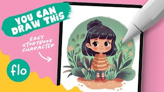 You Can Draw This Storybook Style Character in PROCREATE  Step by Step Procreate Tutorial [upl. by Avehs510]