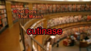 What does cutinase mean [upl. by Adnanref]