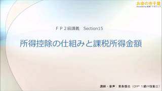 【動画講義ＦＰ２級】タックス15－所得控除の仕組みと課税所得金額 [upl. by Chilt]