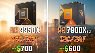 AMD RYZEN 9 9950X vs RYZEN 9 7900X3D  Test in 6 Games [upl. by Kiehl]