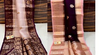 WhatsApp 8446603061pure handmade banarasi kora silk sarees [upl. by Tepper]