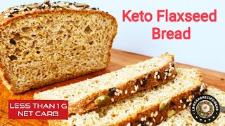 HOW TO MAKE KETO FLAXSEED BREAD  SUPER LIGHT SOFT amp FLUFFY WITH LESS THAN 1 G NET CARB ONLY [upl. by Pamelina]