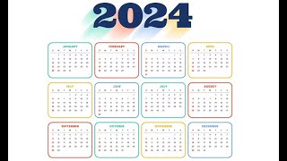 2024 Year Calendar with all 12 Months  2024 Calendar  Yearly Calendar [upl. by Middle18]