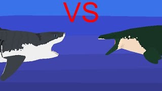 Cretoxyrhina vs mosasaurus [upl. by Peery]