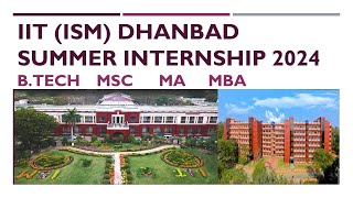 IIT DHANBAD SUMMER RESEARCH INTERNSHIP 2024  Summer Internship Program in IITs [upl. by Yttap645]