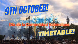 Timetable of Events for 9th October in Valencia 2024 Castillo Mascletà [upl. by Ytteb]