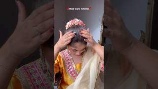 Rose gajra tutorial 🌹 youtube hack hairstyle gajra hair [upl. by Picco]