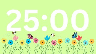 Spring Day 25 Minute Timer  Classroom Timer  Flower Timer  Spring Countdown [upl. by Nho]