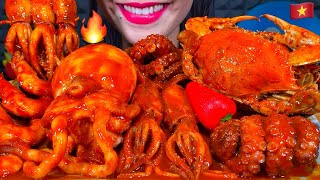 ASMR SPICY SEAFOOD BOIL makanan laut pedas 먹방 MUKBANG MASSIVE Eating Sounds [upl. by Eeliah485]