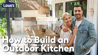 Do it Yourself Outdoor Kitchen  Blending Backyard Makeover Howtos [upl. by Atinoj]