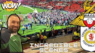 INCREDIBLE SCENES AS CREWE WIN IN PLAYOFF DRAMA Doncaster Rovers 02 Crewe Alexandra [upl. by Eberta76]