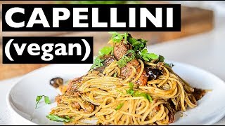 EASY VEGAN PESTO CAPELLINI PASTA RECIPE [upl. by Yreffej14]