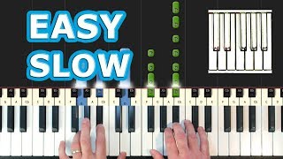 Amélie  piano tutorial easy  Comptine dun Autre Été  SLOW  Yann Tiersen [upl. by Atinnod]