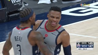 Russell Westbrook and Bradley Beal Score 6 PTS In 7 Seconds To Lead WILD Comeback vs Nets [upl. by Dewhirst630]