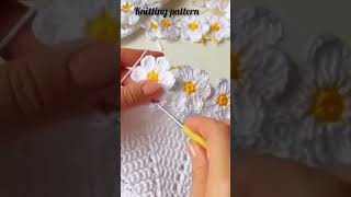 How to knitting flower design with crochet pattern for beginners crochetting shortsviral shortvid [upl. by Bina888]