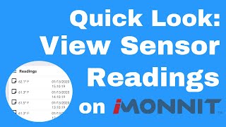 Quick Look View Sensor Readings on iMonnit [upl. by Suhcnip]