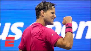 Dominic Thiem beats Daniil Medvedev in straight sets to advance to final  2020 US Open Highlights [upl. by Gale]