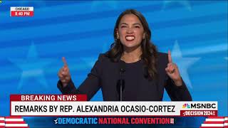 Day 1 of 2024 of the DNC  MSNBC AOCs BLAZING SPEECH— 81924 [upl. by Ecnerrot782]