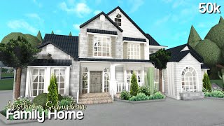 Bloxburg  50k Aesthetic Suburban Family 2 Story Home  No Large Plot  Roblox  House Build [upl. by Chapel]