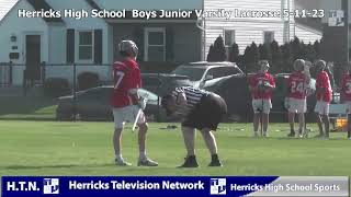 Herricks High Schools Boys Junior Varsity Lacrosse 51123 [upl. by Atiragram685]