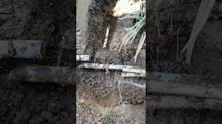 Pressure build up during repair 🛠️💧 Mainline leak repair gone wrong 😭 satisfying youtubeshorts [upl. by Elo]