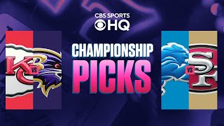 NFL CONFERENCE CHAMPIONSHIP PICKS AFC NFC  CBS Sports [upl. by Agem]