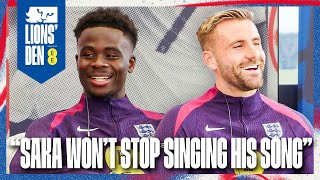 Shaw and Saka Chat Ice Cold Pens Beckhams Tweet amp SemiFinals Ep16  Lions Den Connected By EE [upl. by Nauqet]