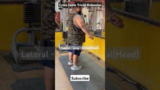 Tricep exercise for long head lateral medial head share shorts short gym workout [upl. by Barnabas]