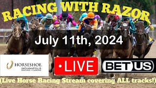 LIVE Horse Racing action handicapping Saratoga Colonial Downs Horseshoe Indianapolis and more [upl. by Nos462]